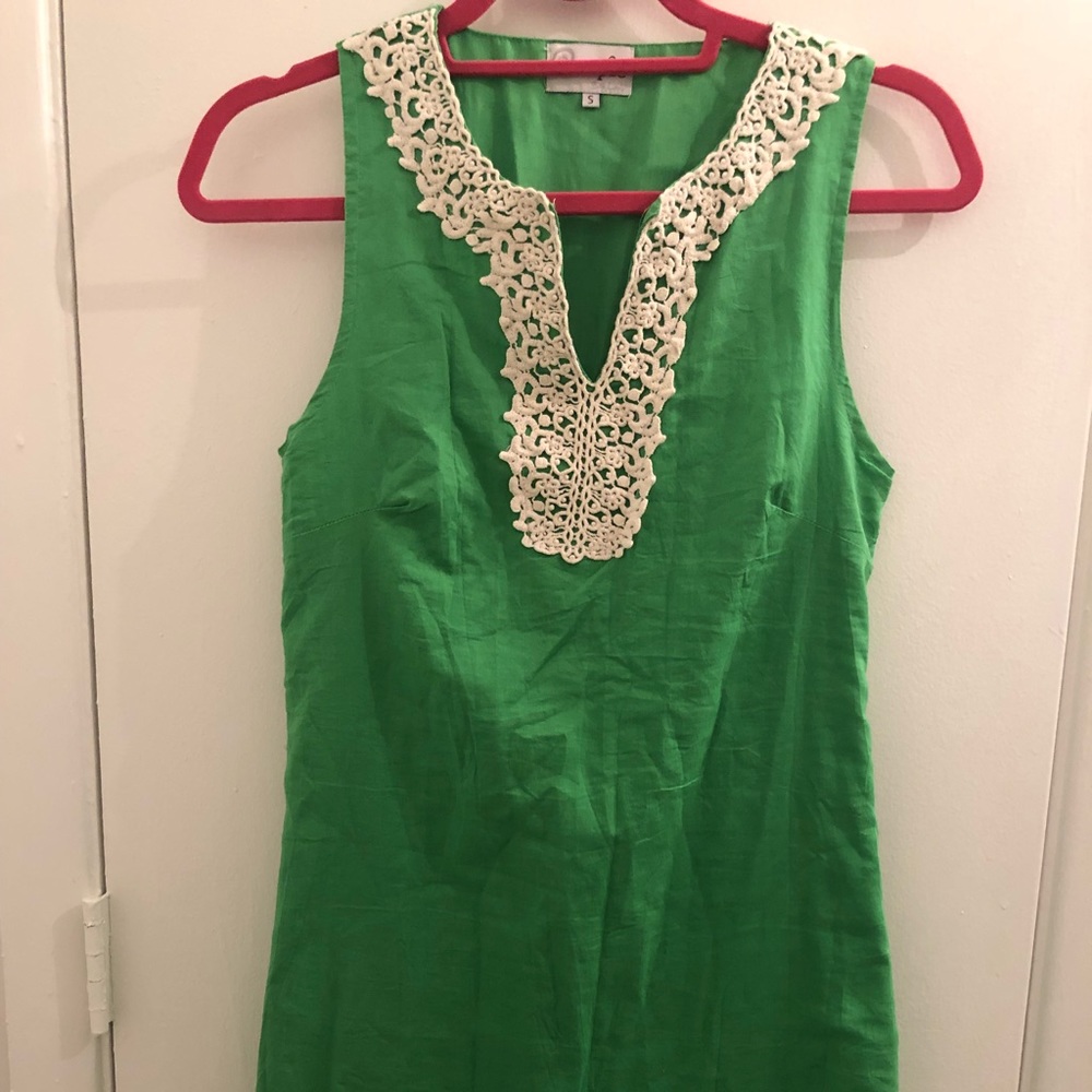 Green Summer Dress with Lace